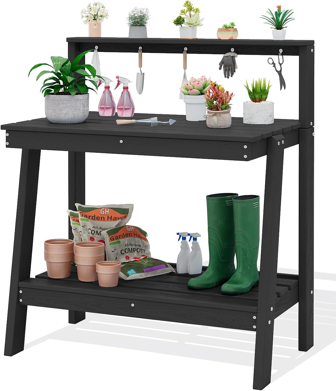 Gardening Tools Uses - Meja Kerja Berkebun 3-Tingkat untuk Luar