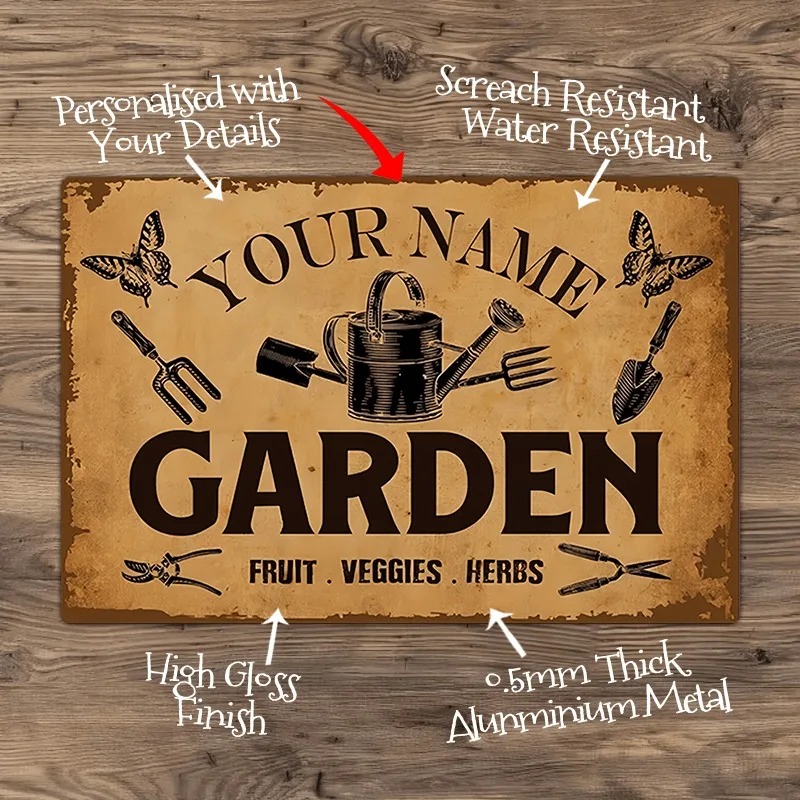 Gardening Tools With Names - [CIFbuy][2D Datar] 1 buah Papan Nama
