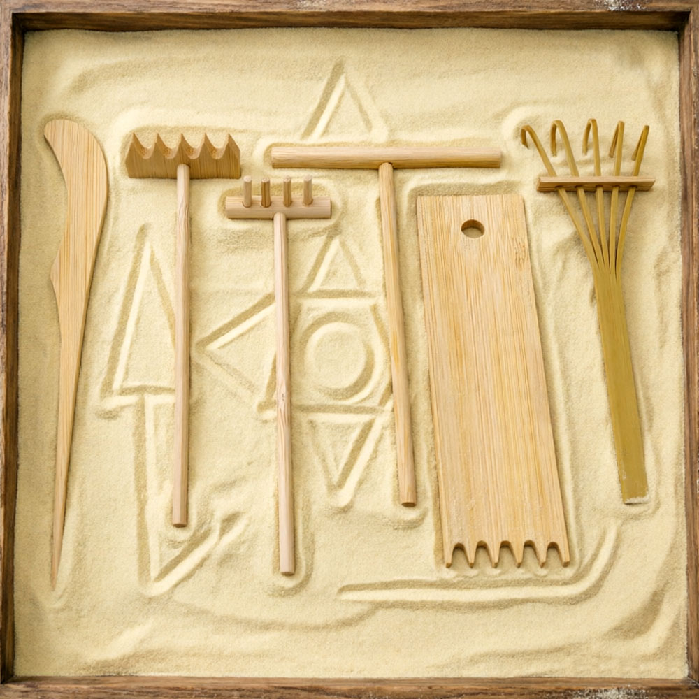 6 Pcs Alat Garu Pasir Bambu -  - Gardening Tools Drawing ulasan dan harga