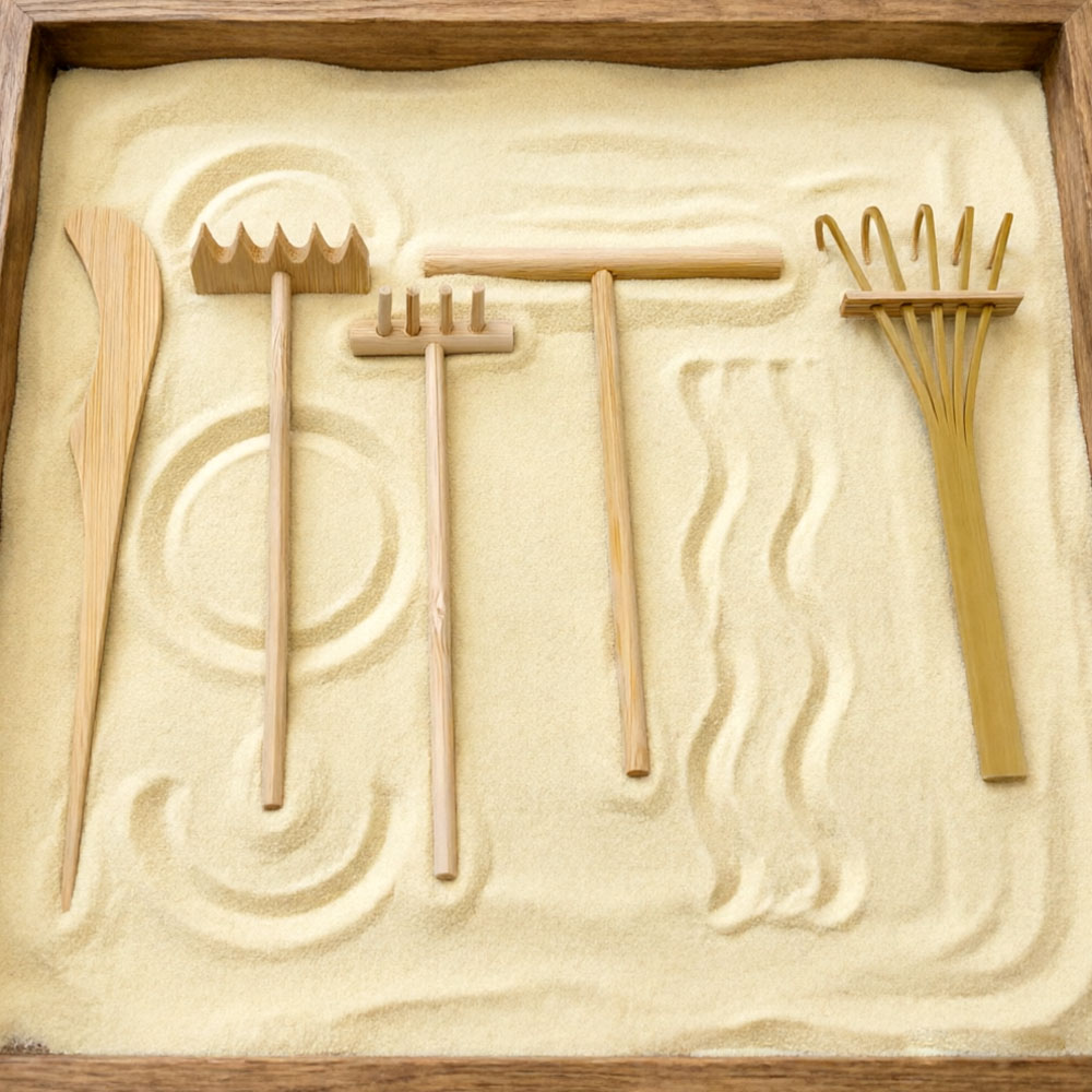 6 Pcs Alat Garu Pasir Bambu -  - Gardening Tools Drawing ulasan dan harga