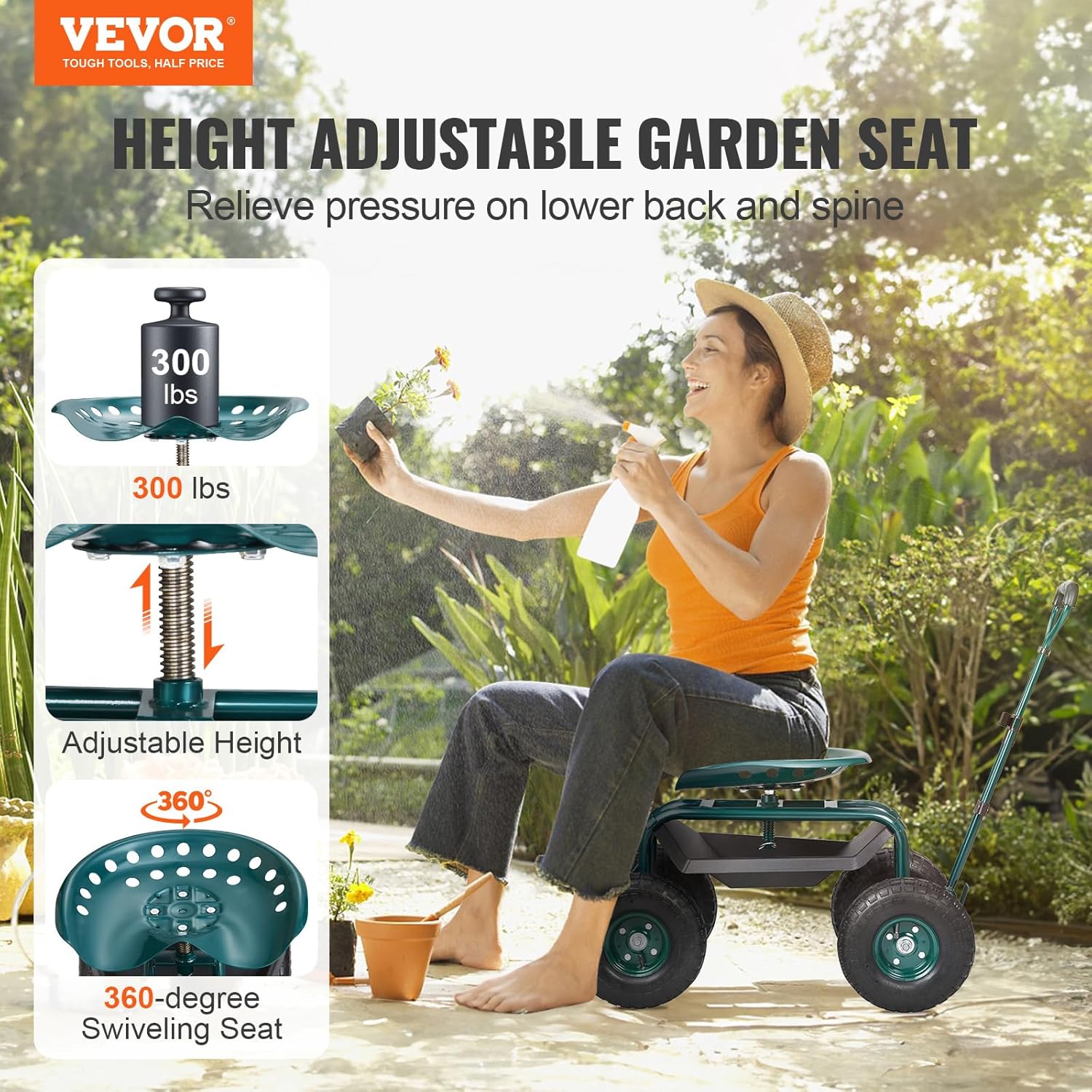 Kursi Kerja Beroda untuk Berke - Gardening Tools Uses ulasan dan harga